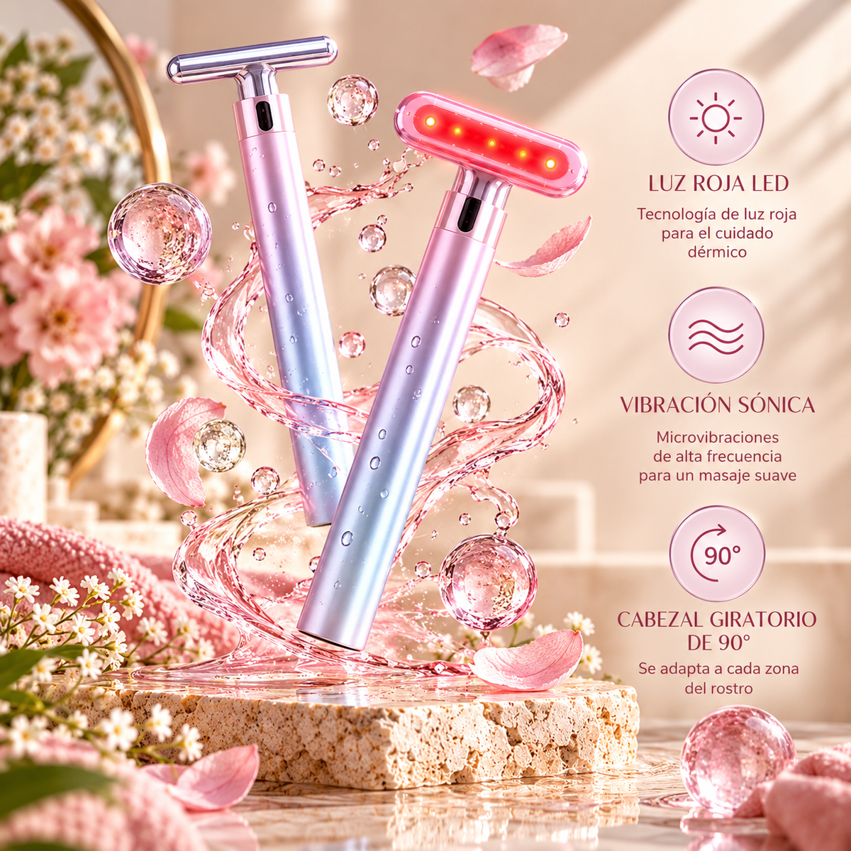Masajeador Facial LED 4 en 1